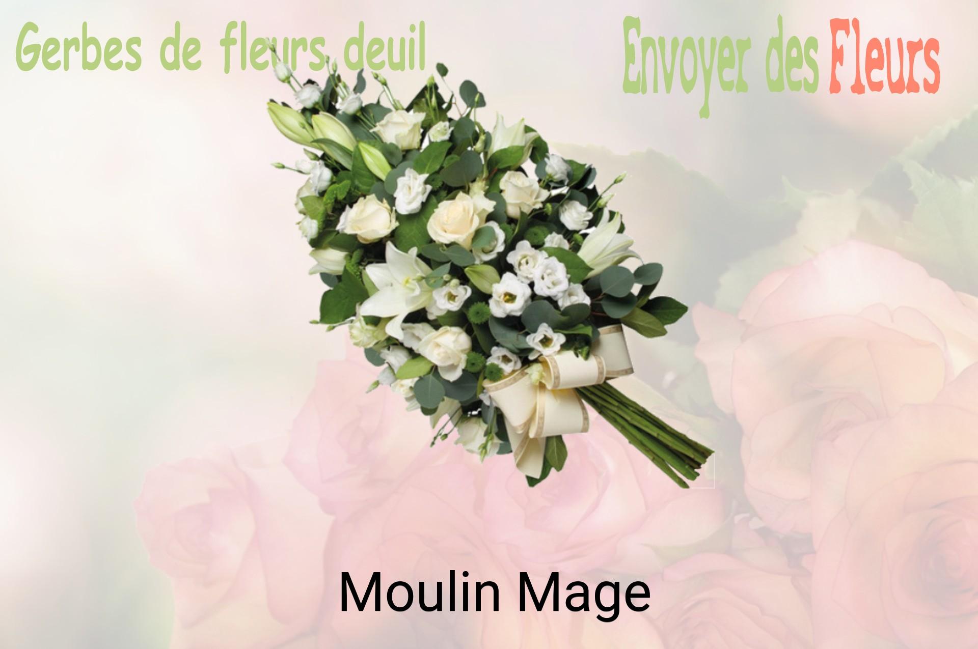 Gerbe de fleurs de deuil livrée à Moulin-Mage